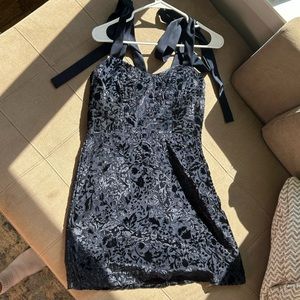 House of Harlow 1960 Blue Velvet Dress